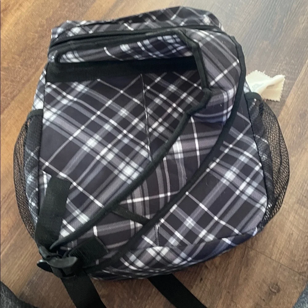 Thirty-One Black and White Plaid Backpack camera bag